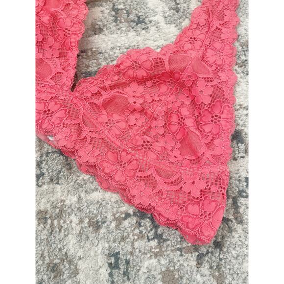 Free People Coral Galloon Lace Halter Bra Medium Bralette Boho Festival - Picture 7 of 7